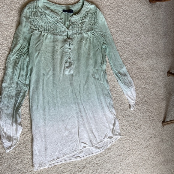 💚 Bandolino Ombre Blouse Mint Green Medium - Picture 6 of 12